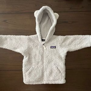 Baby Patagonia full zip fleece hoodie, size 6-12 month
